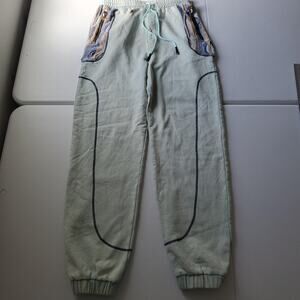 Coogi Australia 3D Knit Jogger Pants Men Large Green Knit Zip Pockets Drawstring